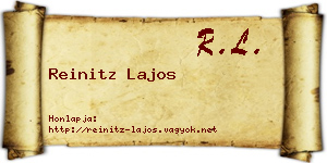 Reinitz Lajos névjegykártya